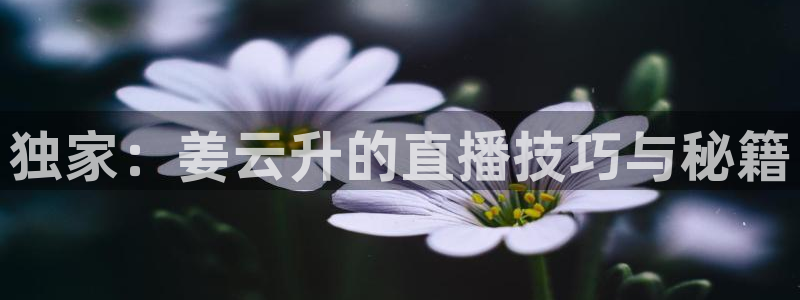 斗球直播app：独家：姜云升的直播技巧与秘籍